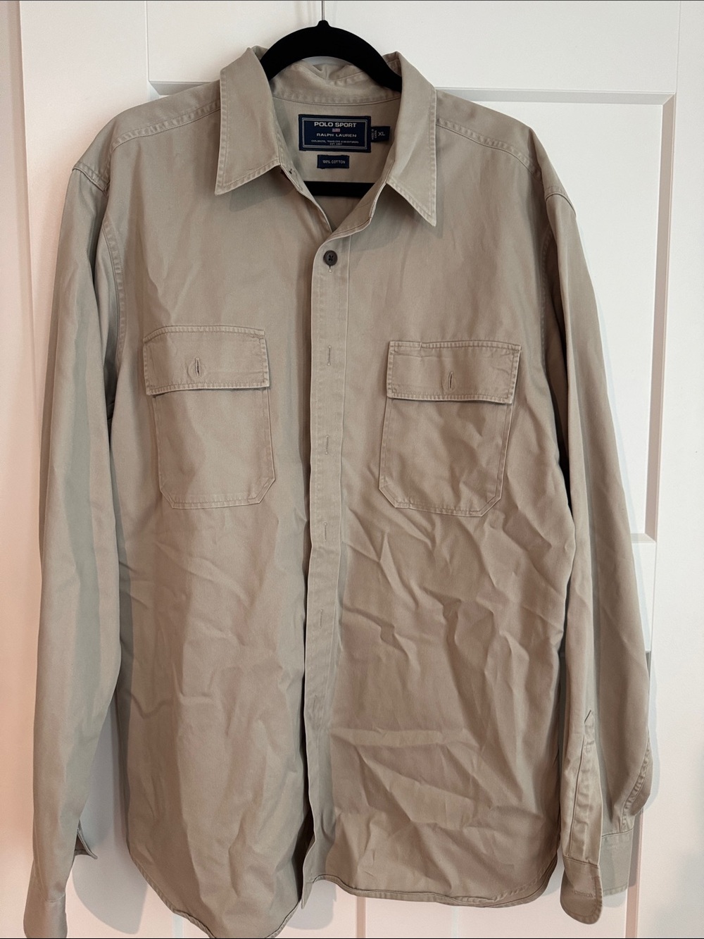 Polo by Ralph Lauren Beige Button-Up Utility Shirt Jacket